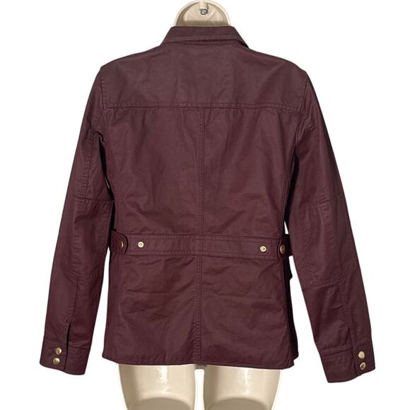 J. Crew Downtown Field Waxed Utility Jacket Wine 19034 Size S - Picture 4 of 11